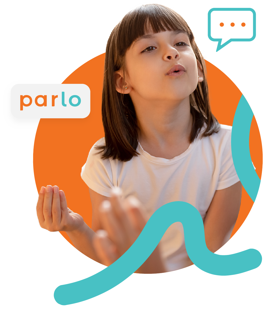 Girl with Parlo logo